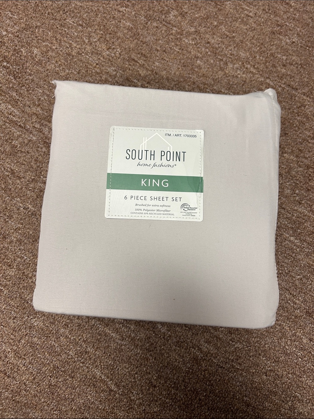 King Sheet Set in Light Gray - 6 Piece